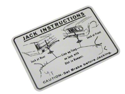 1964 Pontiac GTO Jack Instruction Decal 1pc