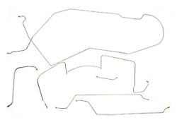 1964 Pontiac GTO / Tempest / LeMans Manual Drum Full Brake Line Set 6pc, V8, Hardtop, Front Port Master Cylinder OE Steel