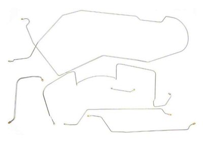 1964 Pontiac GTO / Tempest / LeMans Manual Drum Full Brake Line Set 6pc, V8, Hardtop, Front Port Master Cylinder OE Steel