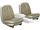 1964 Ford Thunderbird Front Bucket Seat Covers, Vinyl, Light Beige Silver Gold 40, Trim Codes 54 & 54A And 54B, Without Reclining Passenger Seat