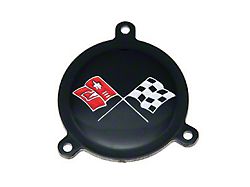 Wheel Spinner Emblem With Black Upper Square (65-66 Corvette C2)
