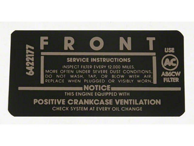 Air Cleaner Service Instructions,283/195,65-66