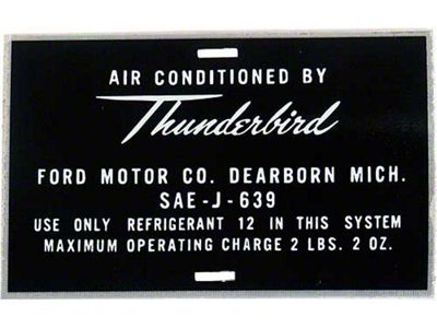 1965-1966 Ford Thunderbird Aluminum Air Conditioner Hose Tag