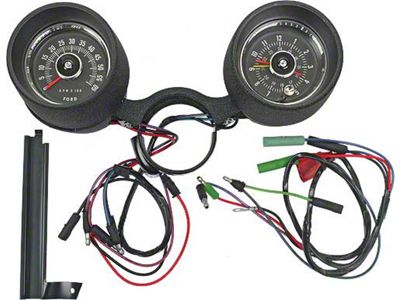 1965-1966 Mustang 6000 RPM Rally-Pac for 6-Cylinder, Black