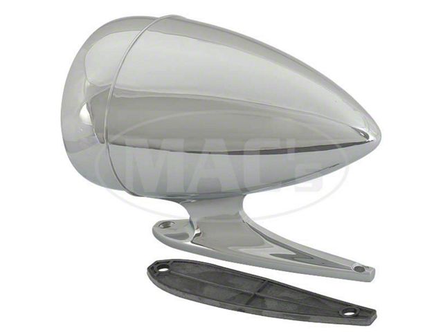 1965-1966 Mustang Bullet-Style Outside Rear View Mirror, 3-3/4 Long Base