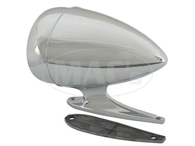 1965-1966 Mustang Bullet-Style Outside Rear View Mirror, 3-3/4 Long Base