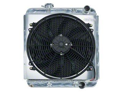 1965-1966 Mustang COLD-CASE Aluminum Radiator Kit w/16 Electric Fan, 289 V8 w/Manual Transmission