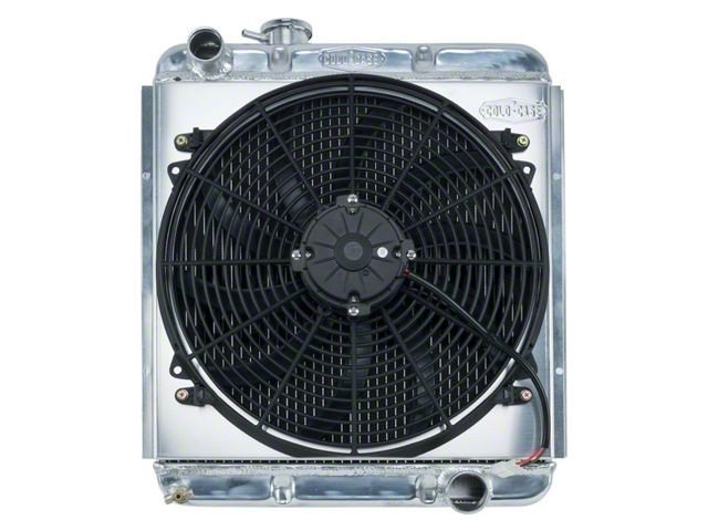 1965-1966 Mustang COLD-CASE Aluminum Radiator Kit w/16 Electric Fan, 302 V8 w/Manual Transmission