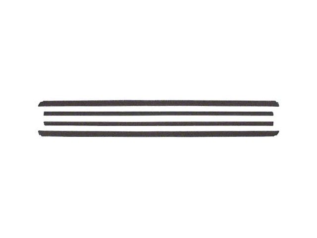 1965-1966 Mustang Early Fastback Inner and Outer Belt Weatherstrip Kit with Black Beads, 4 Pieces