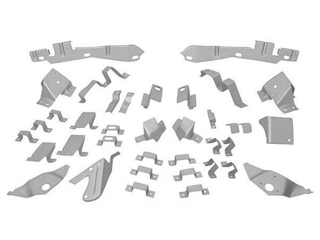 1965-1966 Mustang Fastback Body Shell Bracket Kit, 37 Pieces