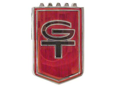 Scott Drake 1965-1966 Mustang GT Front Fender Emblem with Ceramic Insert, Before 10/1/65