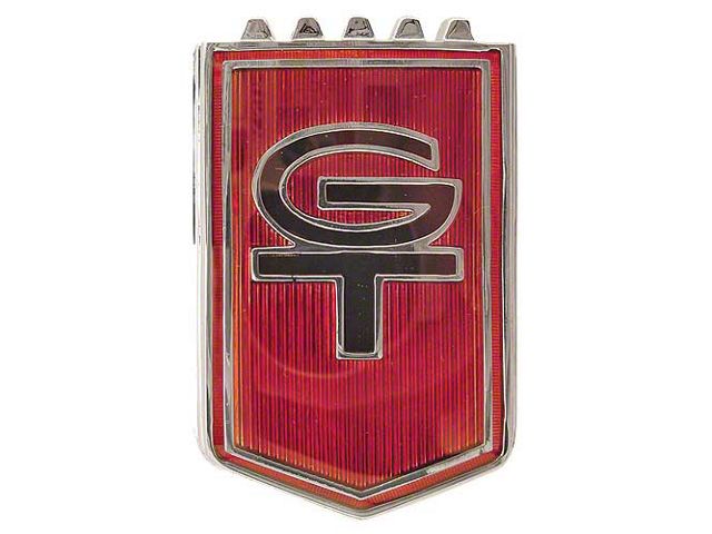 1965-1966 Mustang GT Front Fender Emblem with Ceramic Insert, Before 10/1/65