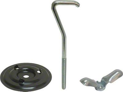 1965-1966 Mustang Spare Tire Hold Down Kit with J-Hook, 3 Pieces (Used from late 1965 through 1966)