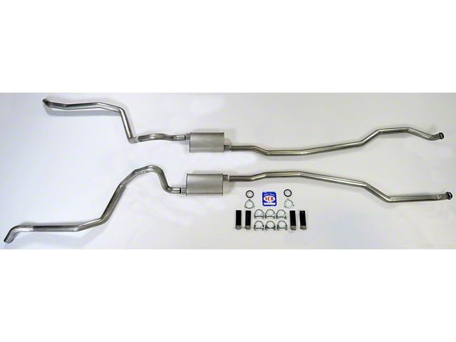 1965-1966 Full Size Chevrolet Stainless Exhaust System 2-1/2 Dual Turbo, Big Block, With Performance Exhaust Manifolds, 2-1/ 2
