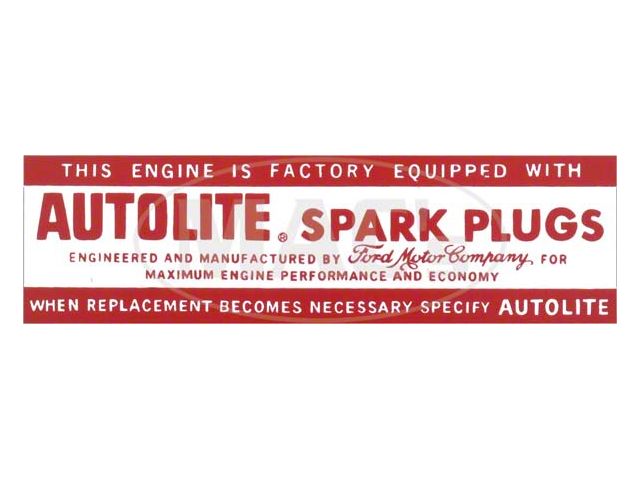 Air Cleaner Decal/ Autolite Spark Plug