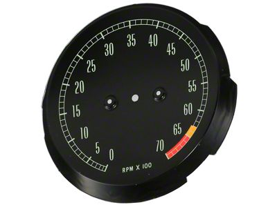 1965-1967 Corvette Tachometer Face High Red Line