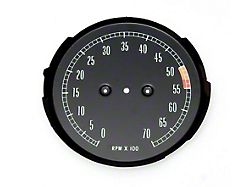 1965-1967 Corvette Tachometer Face Low Red Line 