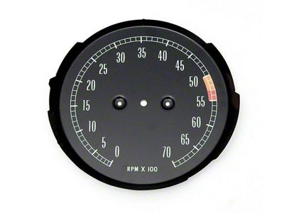 1965-1967 Corvette Tachometer Face Low Red Line