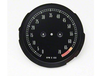 1965-1967 Corvette Tachometer Face Mid Red Line