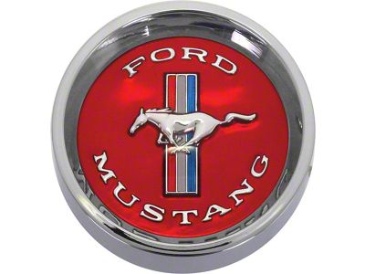 1965-1967 Mustang Wheel Center Cap with Red Background