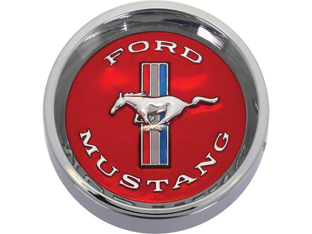 1965-1967 Mustang Wheel Center Cap with Red Background