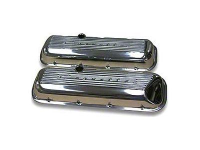 1965-1974 Corvette Valve Covers Big Block Aluminum Finned With Polished Finish