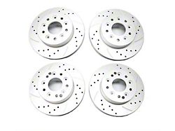 Plated Slotted and Cross Drilled Rotors; Front and Rear (65-82 Corvette C2 & C3)