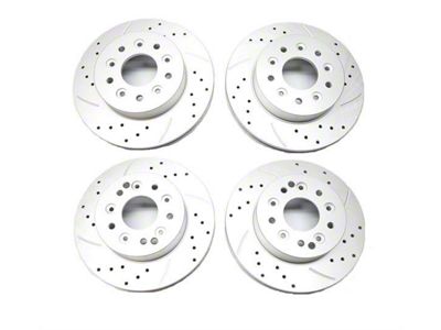 Plated Slotted and Cross Drilled Rotors; Front and Rear (65-82 Corvette C2 & C3)