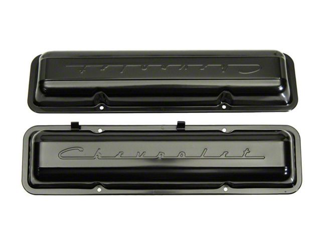 1965-66 Chevy C10 Truck Valve Covers With Chevrolet Script, Small Block