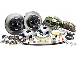 Legend Series Version 2.0 Front Disc Brake Conversion Kit with Booster/Master Cylinder Combo and Valve; Silver Zinc Calipers (65-67 F-100)