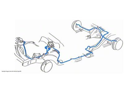 1965 Buick Special/Skylark Non-GS Convertible Power Drum Brake Line Set 6pc, Stainless Steel