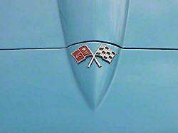 1965 Corvette Front Emblem Crossed-Flags Show Correct