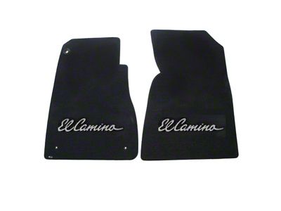 1965 El Camino Lloyds Ultimat Black Floor Mats Silver El Camino Logo