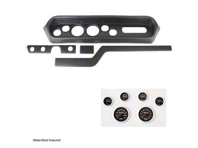 1965 GTO / LeMans Complete 6 Gauge Panel with Thunder Road Concourse Series Black Face Electric Gauges, Black