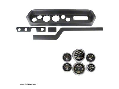 1965 GTO / LeMans Complete 6 Gauge Panel with Autometer Carbon Fiber Electric Gauges, Black