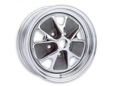 1965 Mustang 14 x 5 Styled Steel Wheel, Chrome with Charcoal Paint