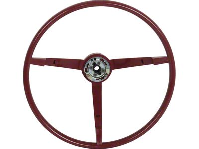 1965 Mustang 3-Spoke Steering Wheel for Cars with Alternator, Red