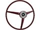 1965 Mustang 3-Spoke Steering Wheel for Cars with Alternator, Red