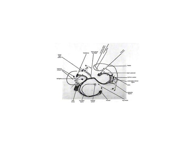 1965 Mustang Dash Wiring Harness for Cars with Alternator, Warning Lights and 2-Speed Blower