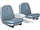 1965 Ford Thunderbird Front Bucket Seat Covers, Vinyl, Light Silver Mink Silver Blue 27, Trim Code 21, Without Reclining Passenger Seat