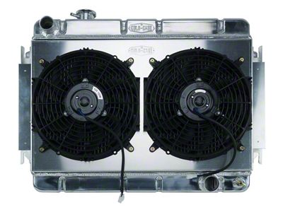 1966-1967 Chevelle / Malibu Cold Case Performance Aluminum Radiator & Dual 12 Fan Kit, Big 2 Row, V8 With Manual Transmission