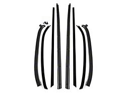 1966-1967 Chevelle Two Door Hardtop Window Felt Kit - Flat Stainless Steel Bead
