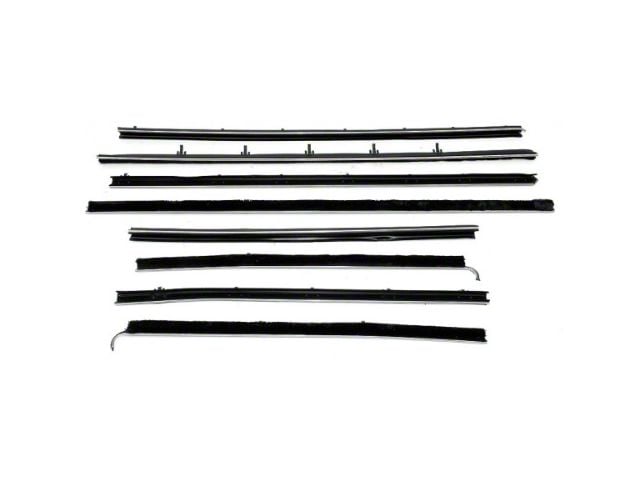 1966-1967 Chevelle Window Felt Kit - 2 Door Hardtop - Round Stainless Steel Bead