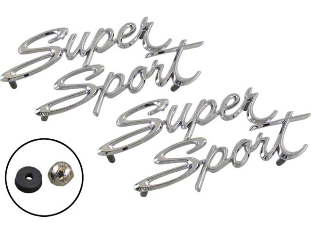 1966-1967 Chevy Nova Quarter Panel Emblems, Super Sport, Show Quality (Nova, Super Sport SS Coupe, Two-Door)