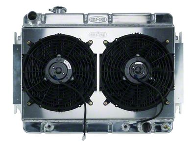 1966-1967 El Camino Cold Case Performance Aluminum Radiator & Dual 12 Fan Kit, Big 2 Row, V8 With Automatic Transmission