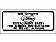1966-1972 Mustang Service Instructions Air Cleaner Decal