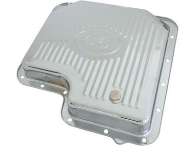 1966-1973 Mustang C6 Automatic Transmission Pan, Chrome with Finned Design