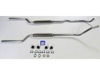 1966-1974 Bronco V8 302 Dual Exhaust System With Glass Pack Muffler