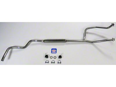 1966-1974 Bronco V8 302 Single Exhaust System With Glass Pack Muffler