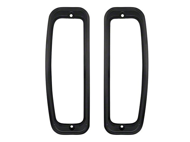 1966-1977 Bronco Tail Light Bezel Set - Billet Aluminum - Black Satin Anodized Finish